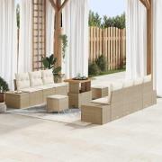 vidaXL Trädgårdsoffset 10 pcs Beige och gräddfärgad 90 x 55 x 71 cm