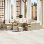 vidaXL Trädgårdsoffset 13 pcs Beige och gräddfärgad 90 x 55 x 71 cm