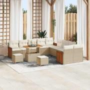 vidaXL Trädgårdsoffset 13 pcs Beige och gräddfärgad 90 x 55 x 71 cm