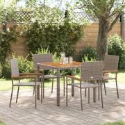vidaXL Trädgårdsmöbelset 5 pcs Grå 90 x 90 x 75 cm konstrotting