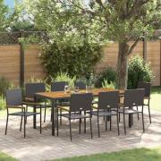 vidaXL 9 pcs Svart, Brun 190 x 90 x 75 cm