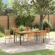 vidaXL Trädgårdsmöbelset 7 pcs Beige 180 x 90 x 75 cm konstrotting