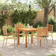 vidaXL Trädgårdsmöbelset 5 pcs Beige Poly rattan