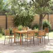 vidaXL Trädgårdsmöbelset 7 pcs Grå Poly rattan