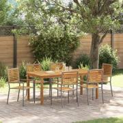 vidaXL Trädgårdsmöbelset 7 pcs Grå Poly rattan
