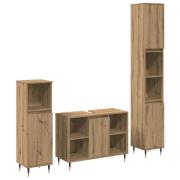 vidaXL Badrumsinredningsset med dörr 3 pcs Artisan Ek 30 x 30 x 180 cm