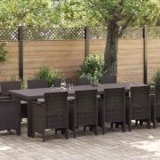 vidaXL Trädgårdsmöbelset med kudde 13 pcs Brun och Taupe Poly rattan