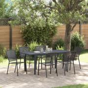 vidaXL Trädgårdsmöbelset 7 pcs Antracit Stål