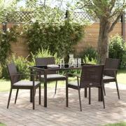 vidaXL Trädgårdsmöbelset 5 pcs Brun Poly rattan