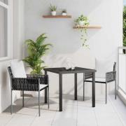 vidaXL Trädgårdsmöbelset 3 pcs Brun Poly rattan