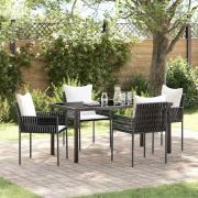 vidaXL Trädgårdsmöbelset 5 pcs Brun Poly rattan