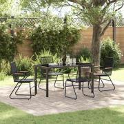 vidaXL Trädgårdsmöbelset 5 pcs Svart PVC-rattan