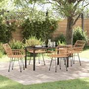 vidaXL Trädgårdsmöbelset 5 pcs Brun Poly rattan