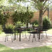 vidaXL Trädgårdsmöbelset 5 pcs Svart Poly rattan