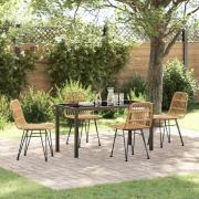 vidaXL Trädgårdsmöbelset 4 pcs Brun Poly rattan