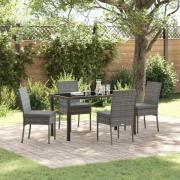 vidaXL Trädgårdsmöbelset 5 pcs Grå Poly rattan