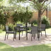 vidaXL Trädgårdsmöbelset 5 pcs Grå Poly rattan