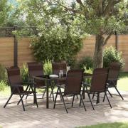 vidaXL Trädgårdsmöbelset 7 pcs Brun Poly rattan