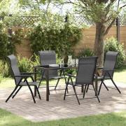 vidaXL Trädgårdsmöbelset Höjdjusterbar 5 pcs Grå Poly rattan