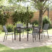 vidaXL Trädgårdsmöbelset 5 pcs Antracit Stål