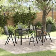 vidaXL Trädgårdsmöbelset Hopfällbar 5 pcs Antracit Stål
