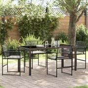 vidaXL Trädgårdsmöbelset 5 pcs Svart Poly rattan