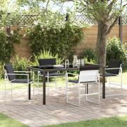 vidaXL Trädgårdsmöbelset 5 pcs Vit 160 x 80 x 73 cm Textilene och stål