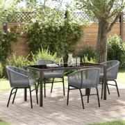 vidaXL Trädgårdsmöbelset 5 pcs Grå Poly rattan