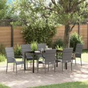 vidaXL Trädgårdsmöbelset 7 pcs Grå Poly rattan