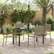 vidaXL Trädgårdsmöbelset 5 pcs Grå Poly rattan