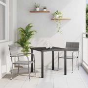 vidaXL Trädgårdsmöbelset 3 pcs Grå Poly rattan