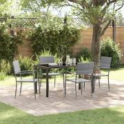 vidaXL Trädgårdsmöbelset 5 pcs Grå Poly rattan