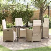 vidaXL Trädgårdsmöbelset 5 pcs Beige konstrotting