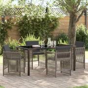 vidaXL Trädgårdsmöbelset 5 pcs Grå Poly rattan