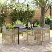 vidaXL Trädgårdsmöbelset 5 pcs Beige Poly rattan