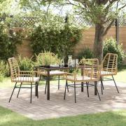 vidaXL Trädgårdsmöbelset 5 pcs Brun konstrotting
