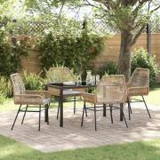 vidaXL Trädgårdsmöbelset 5 pcs Brun konstrotting