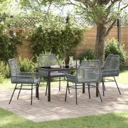 vidaXL Trädgårdsmöbelset 5 pcs Grå konstrotting