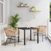 vidaXL Trädgårdsmöbelset 3 pcs Brun Poly rattan