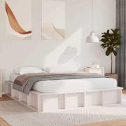 vidaXL Sängram Vit 160 x 200 cm Massiv furu