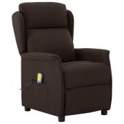 vidaXL Massagefåtölj Mörkbrun 67.5 x 93.5 x 101.5 cm Tyg & Metallram