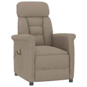 vidaXL Massagefåtölj med kudde Taupe 70.5 x 96.5 x 95 cm tyg