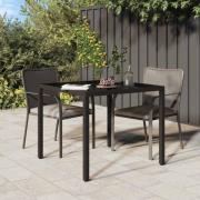 vidaXL Trädgårdsmiddag Bord Brun 90 x 90 x 75 cm Poly rattan