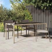 vidaXL Trädgårdsmiddag Bord Beige 190 x 90 x 75 cm Poly rattan