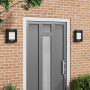 vidaXL Utomhus vägglampa 2 pcs Svart 23,5 x 9 x 26 cm