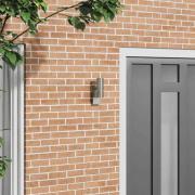 vidaXL Utomhus vägglampa Silver 7 x 10 x 22 cm Rostfritt stål och glas