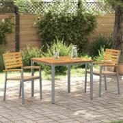 vidaXL Trädgård Stol 2 pcs Brun 56 x 57 x 87 cm Massivt akaciaträ