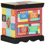 vidaXL Nattduksbord med låda 2 pcs Flerfärgsdesign 40 x 35 x 45 cm
