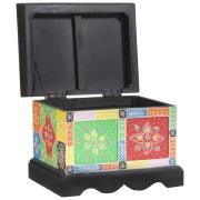 vidaXL Förvaringslåda Flerfärgsdesign 40 x 30 x 30 cm Massivt Mangoträ