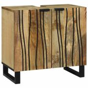 vidaXL Tvättställsskåp Brun, Svart 62 x 33 x 58 cm Massivt Mangoträ